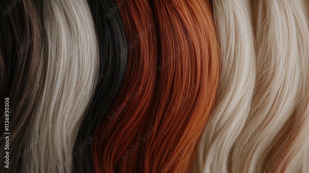 Naklejka premium Medium-length cropped hair swatch, showcasing texture, thickness, and color for styling reference.