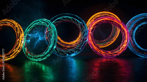 rings on a dark background