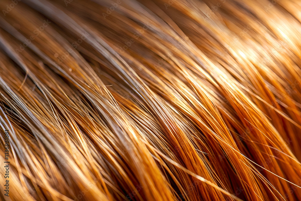 A close-up view of shiny, flowing strands of light brown hair, highlighting texture and color variations in natural light. A close-up view of shiny, flowing strands of light brown hair, highlighting texture and color variations in natural light.