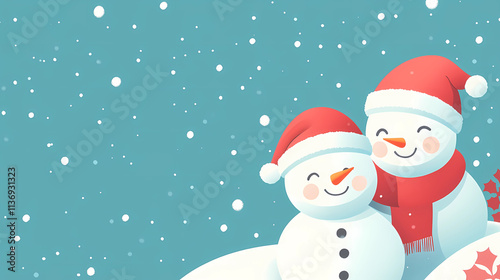 Charming Winter Companions: Santa & Snowman