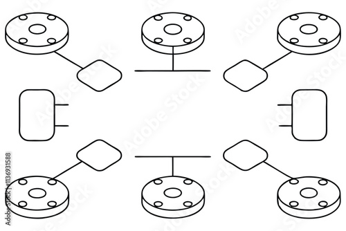 Ice hockey rink diagram line art illustration