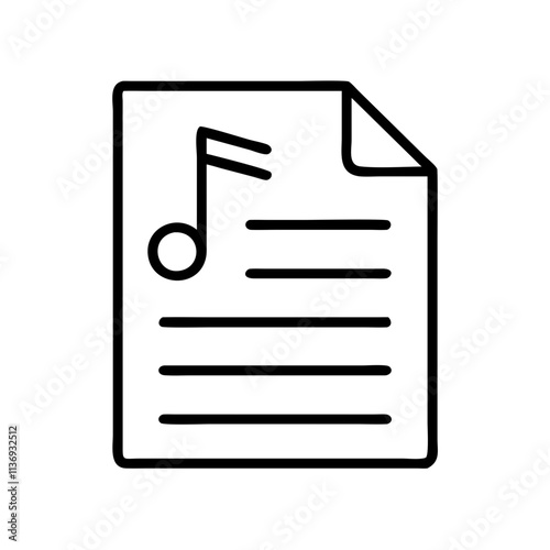 lyric sheets icon, poet’s day line art, poets icon - simple black line art icon of lyric sheets, symbolizing poets day celebrations. poet vector art.