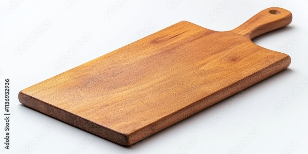 Wooden Cutting Board Isolated on a White Background. Rustic wood cutting board with Handle. Banner. Cooking utensils. Empty Space for Text or Design. Mock up Banner. Podium for Montage Installation. Wooden Cutting Board Isolated on a White Background. Rustic wood cutting board with Handle. Banner. Cooking utensils. Empty Space for Text or Design. Mock up Banner. Podium for Montage Installation.