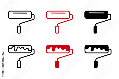 Paint roller icon. Home Improvement DIY symbol. Paint tool sign. Wall renovation and repairing pictogram. Interior decoration illustration.