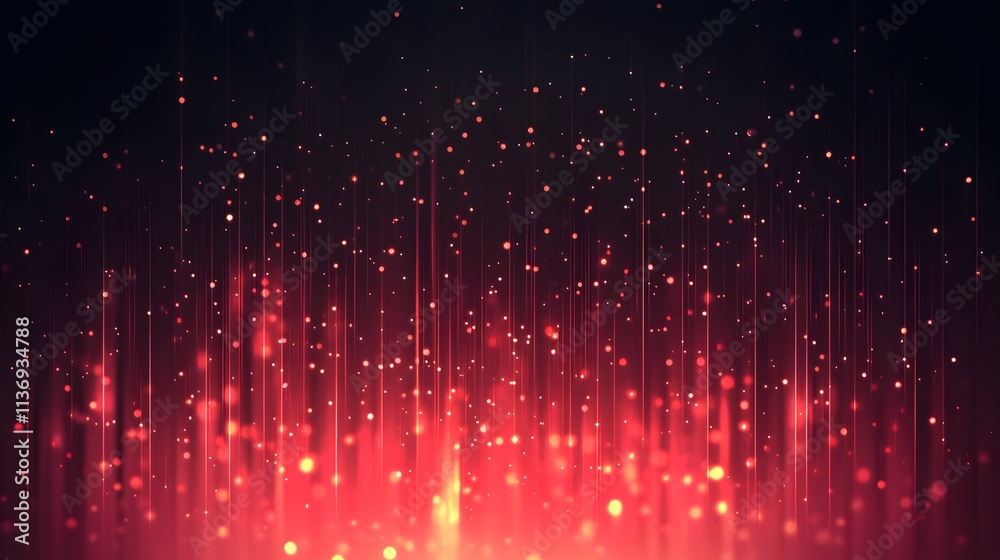 Abstract Red Light Streaks and Glowing Particles Background Abstract Red Light Streaks and Glowing Particles Background