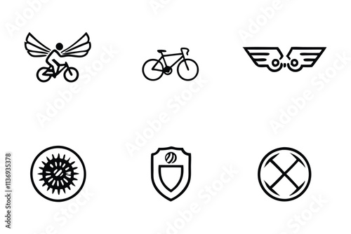 Cycling race logo line art drawing