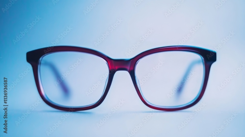 Fototapeta premium Close-up of Stylish Red-Framed Eyeglasses