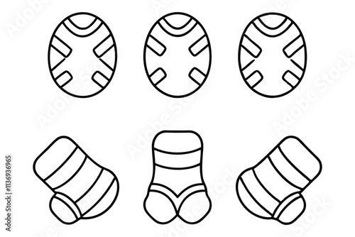 Volleyball kneepads line art simple illustration