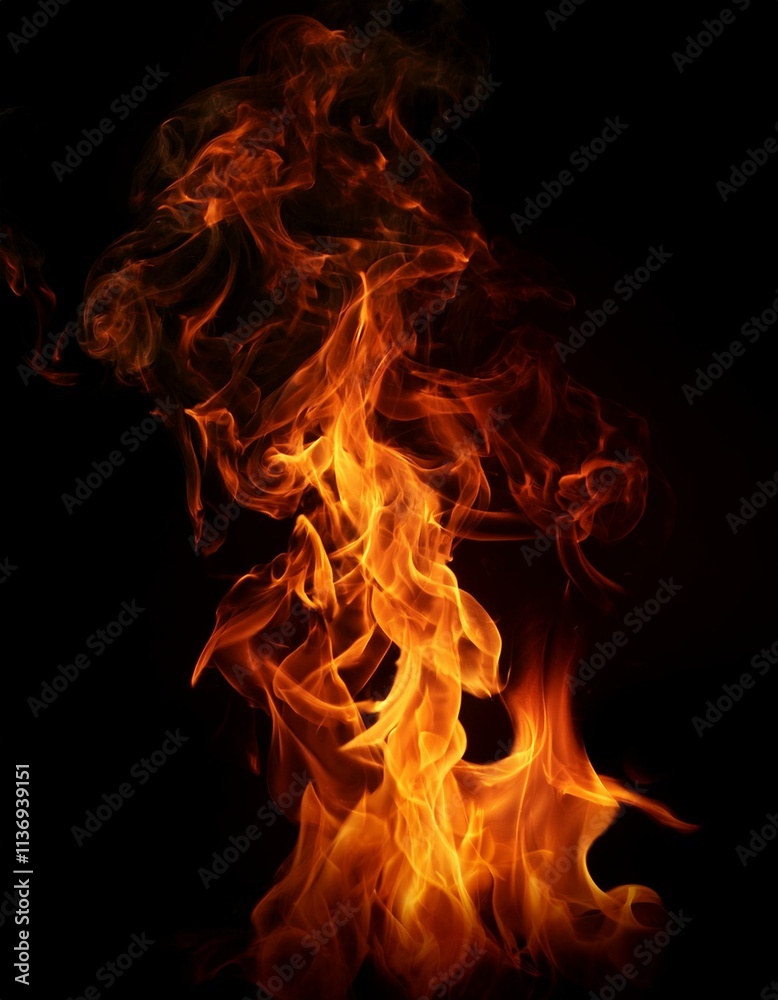 image de feu sur fond, noir, flammes brulantes en ia image de feu sur fond, noir, flammes brulantes en ia
