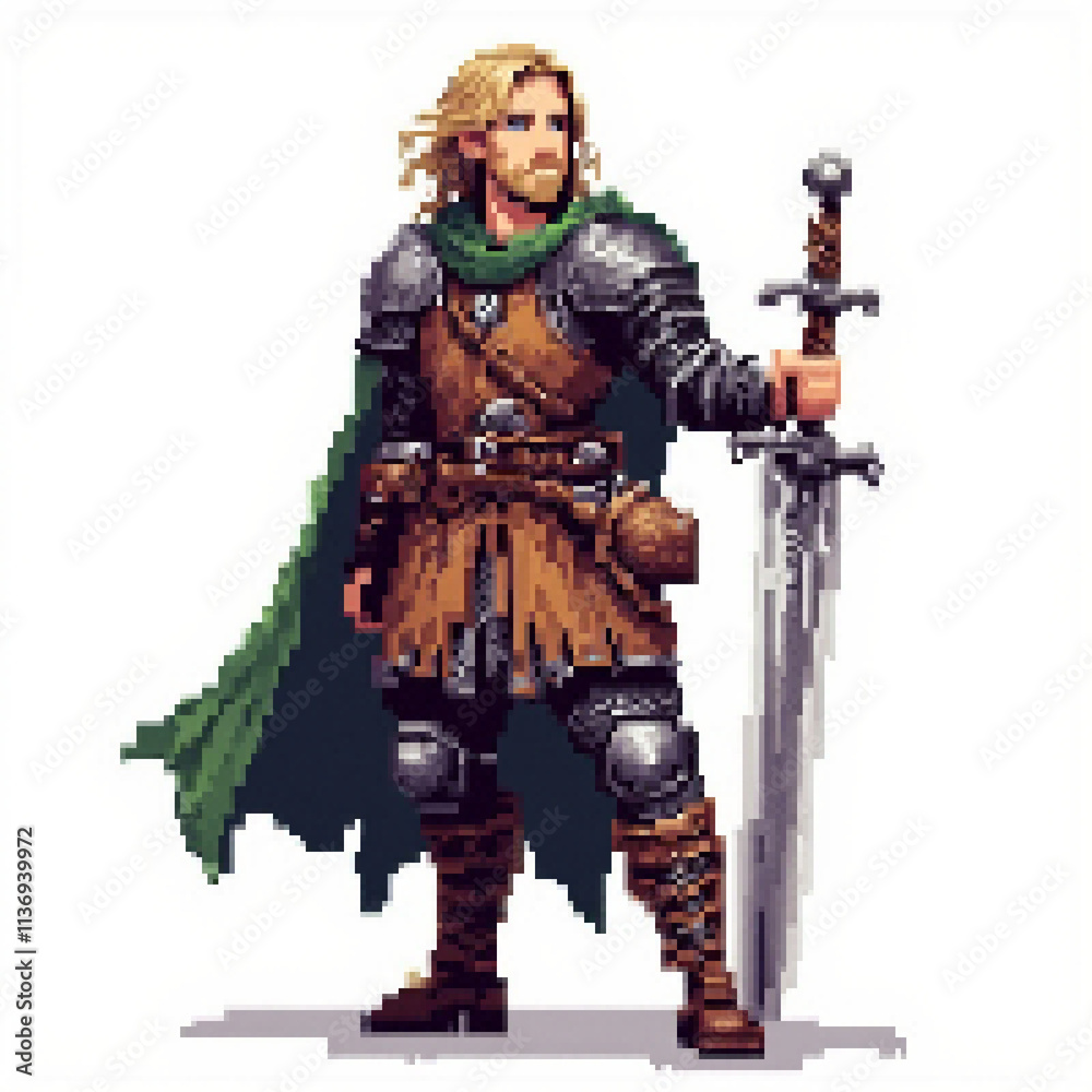 Pixel art Nordic viking warrior Pixel art Nordic viking warrior