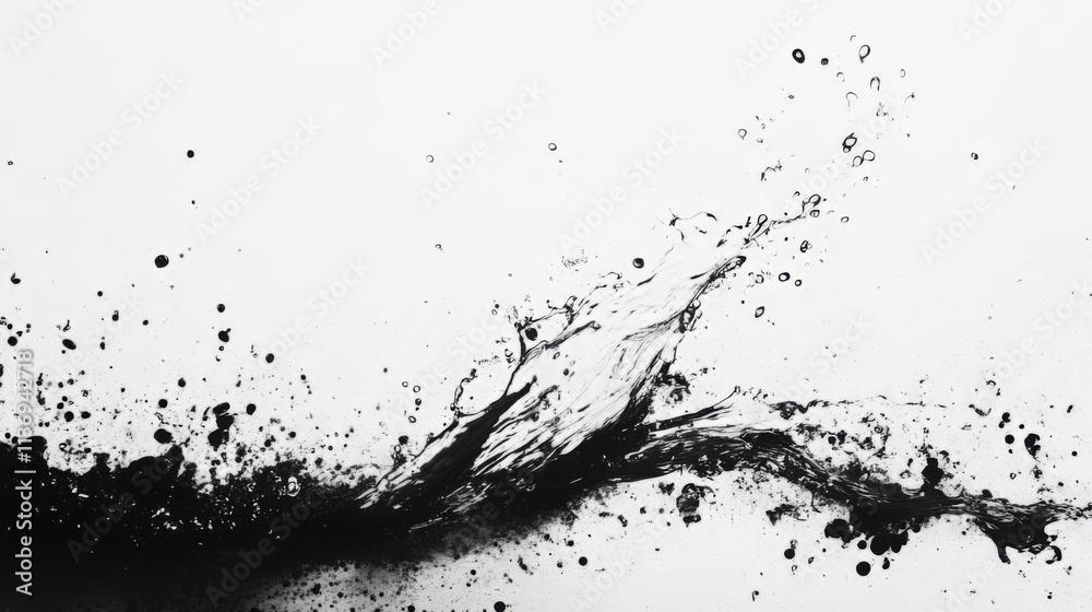 Obraz premium Abstract Ink Splash Art: Dynamic Water Movement