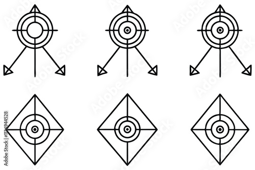 Archery range diagram line art concept