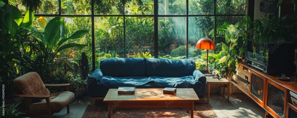 Cozy Living Room with Garden View - Peaceful and Inviting Space Cozy Living Room with Garden View - Peaceful and Inviting Space
