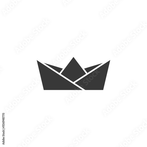 Paper Boat Icon Set Vector illustration in black