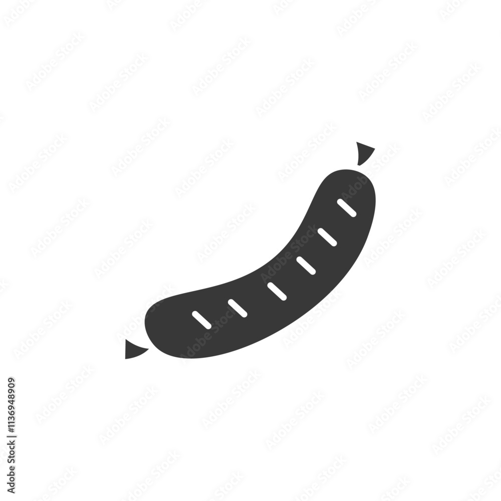 Sausage Icon Set Vector illustration in black Sausage Icon Set Vector illustration in black
