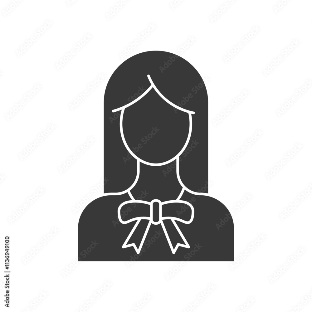 Woman Icon Set Vector illustration in black Woman Icon Set Vector illustration in black