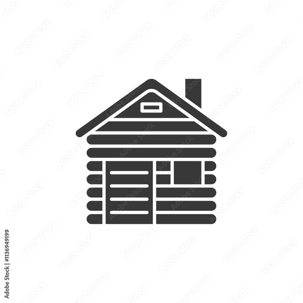 Cabin Icon Set Vector illustration in black Cabin Icon Set Vector illustration in black
