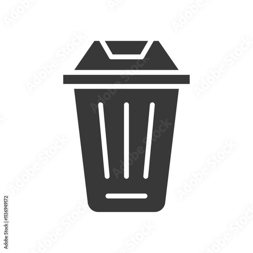 Bin Icon Set Vector illustration in black