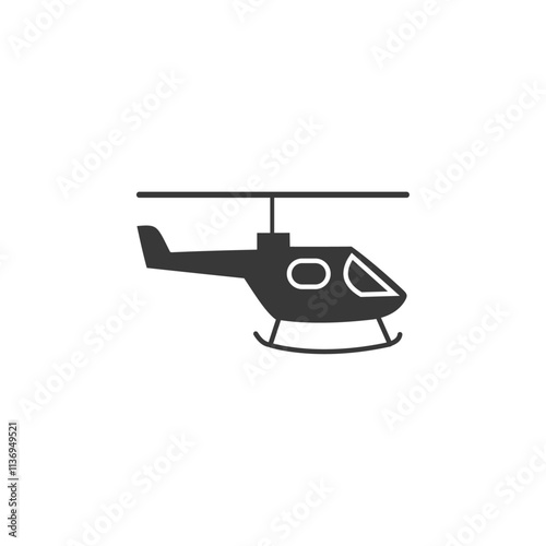 Helicopter Icon Set Vector illustration in black