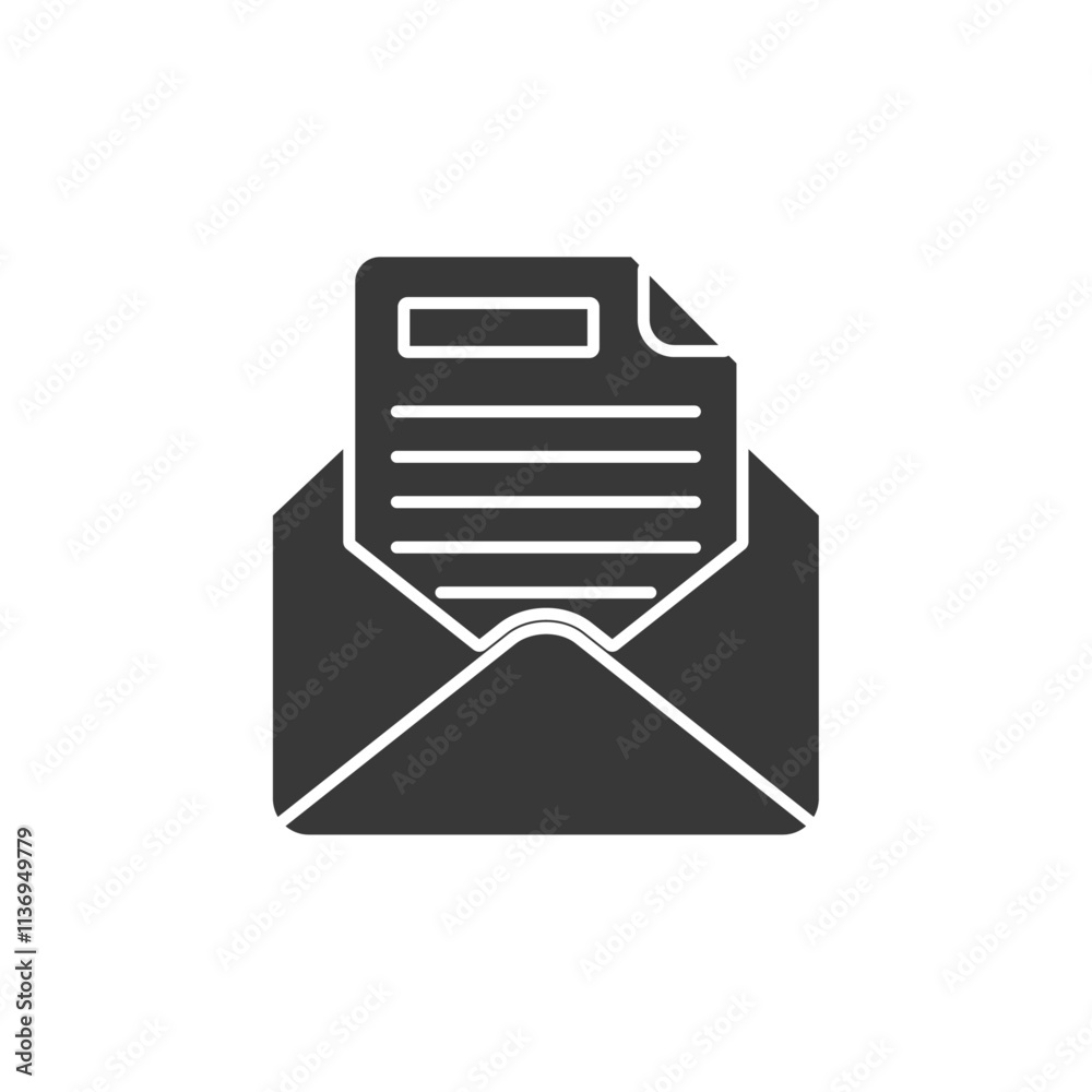 Newsletter Icon Set Vector illustration in black Newsletter Icon Set Vector illustration in black