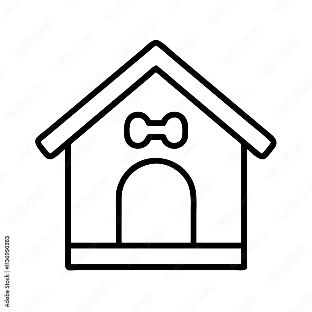 dog house icon, dog day line art, dog day icon - simple black line art icon of dog house, for dog day celebrations. dog day vector art. dog house icon, dog day line art, dog day icon - simple black line art icon of dog house, for dog day celebrations. dog day vector art.