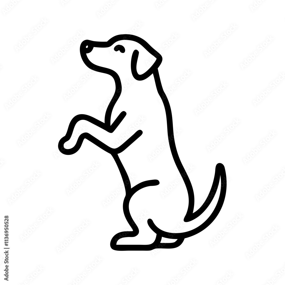 dog sitting on hind legs icon, dog day line art, dog day icon - simple black line art icon of dog sitting on hind legs, for dog day celebrations. dog day vector art. dog sitting on hind legs icon, dog day line art, dog day icon - simple black line art icon of dog sitting on hind legs, for dog day celebrations. dog day vector art.