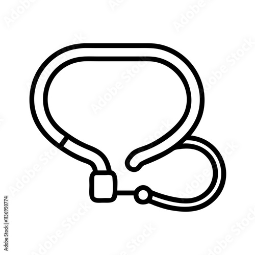 leash icon, dog day line art, dog day icon - simple black line art icon of leash, for dog day celebrations. dog day vector art.