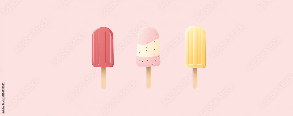 Ice cream stick, Popsicle, Minimal summer concept Ice cream stick, Popsicle, Minimal summer concept