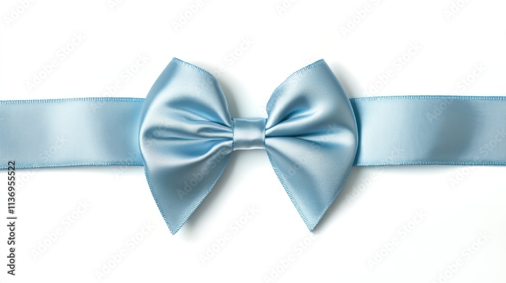Delicate Light Blue Satin Ribbon Bow - Perfect Gift Decoration Delicate Light Blue Satin Ribbon Bow - Perfect Gift Decoration
