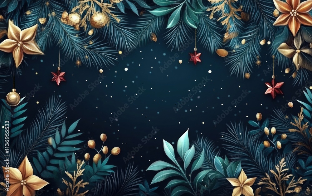 Naklejka premium christmas festive holiday new year background
