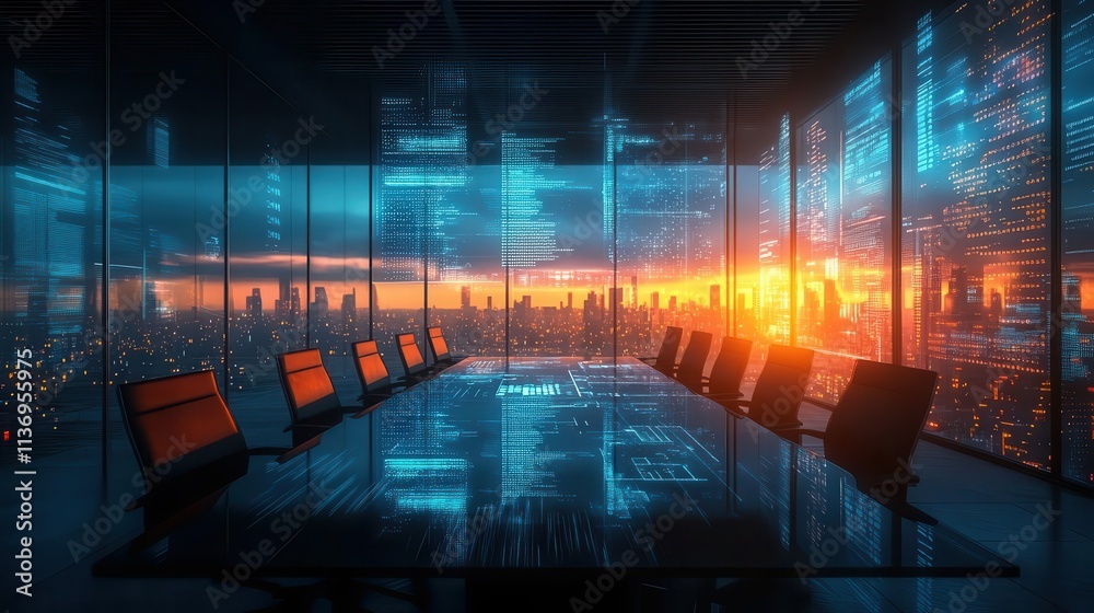 A serene boardroom where glowing holographic charts outline cloudbased solutions, sunlight casting soft shadows A serene boardroom where glowing holographic charts outline cloudbased solutions, sunlight casting soft shadows