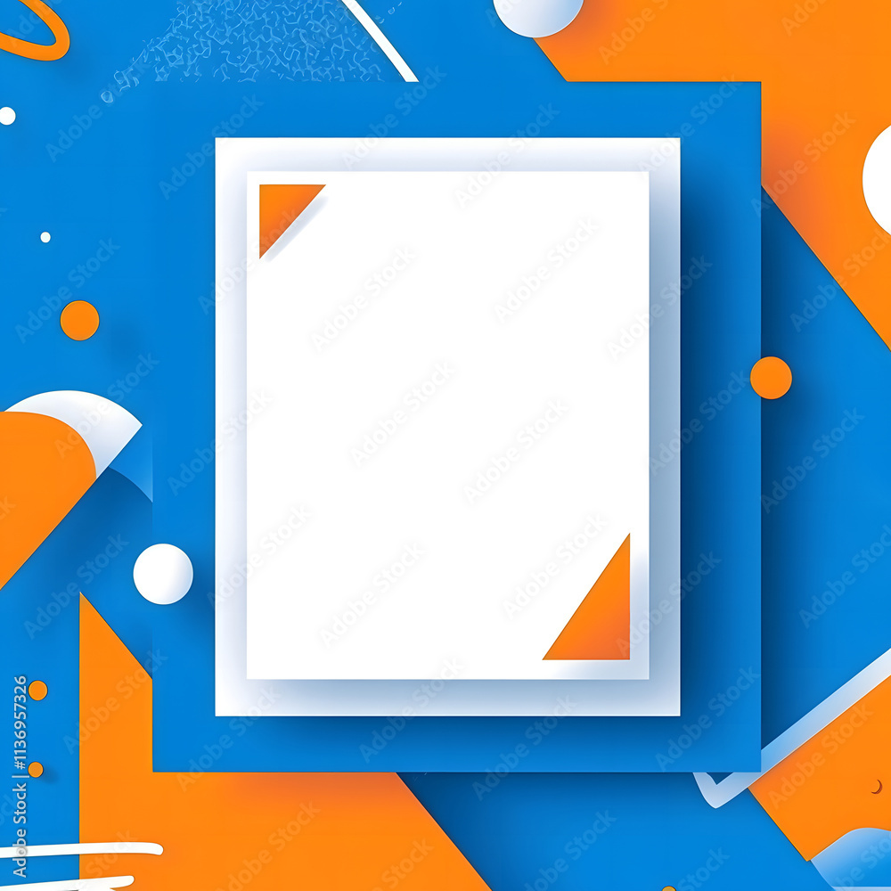 Modern Abstract Frame with Bold Orange, Blue, and White Paint Strokes Background Modern Abstract Frame with Bold Orange, Blue, and White Paint Strokes Background