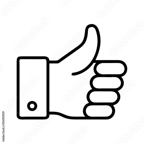 hand with glove giving thumbs up icon, labor Day line art, labor day icon - simple black line art icon of hand with glove giving thumbs up, symbolizing labor day celebrations. labor day vector art.