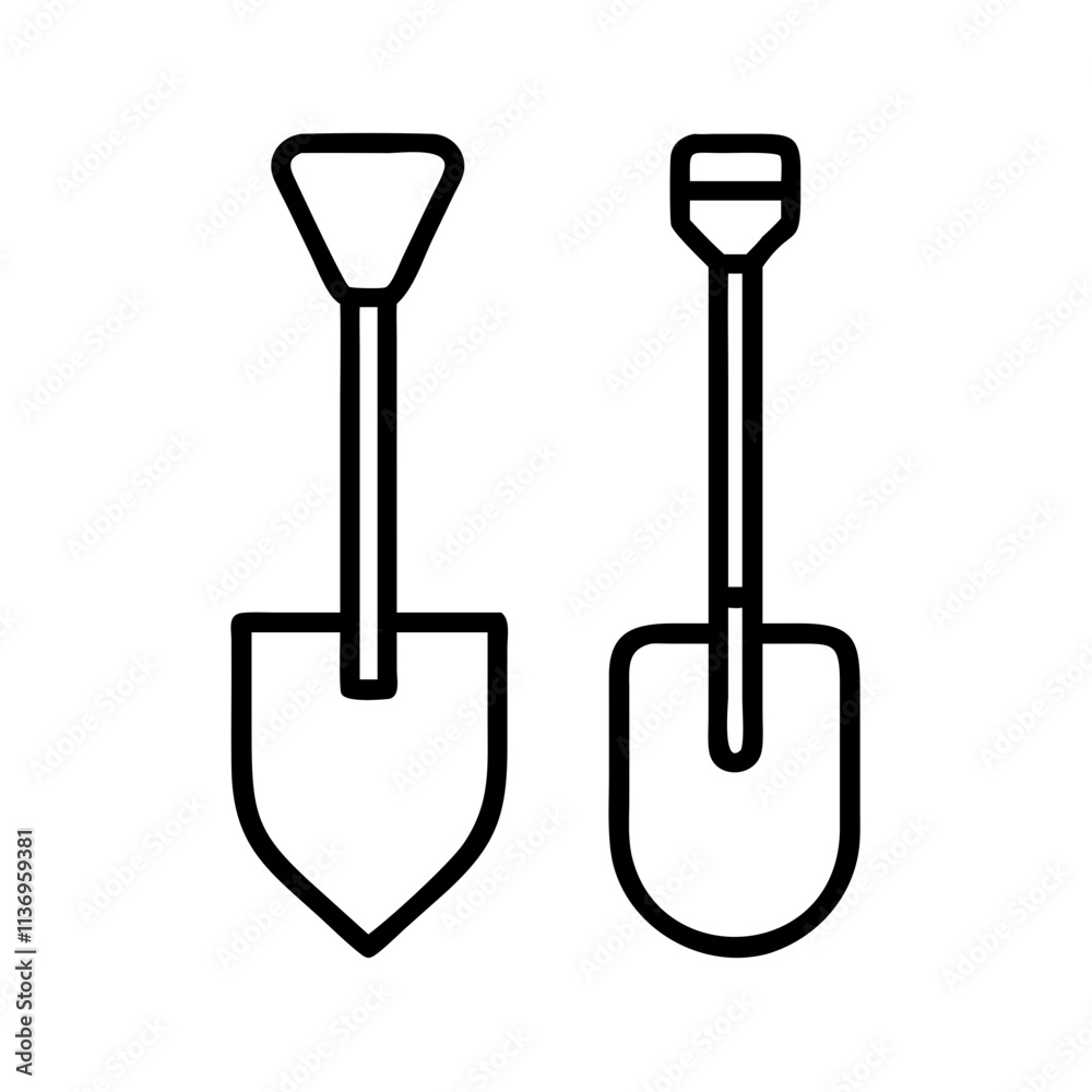 shovel and spade icon, labor Day line art, labor day icon - simple black line art icon of shovel and spade, symbolizing labor day celebrations. labor day vector art. shovel and spade icon, labor Day line art, labor day icon - simple black line art icon of shovel and spade, symbolizing labor day celebrations. labor day vector art.