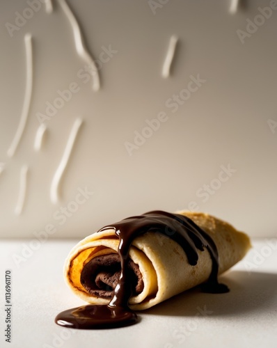 Delicious Chocolate Crepe Rolls Drizzled with Sweetness photo