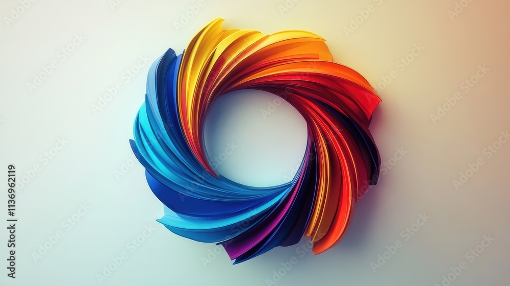 Abstract colorful swirling ring design. Abstract colorful swirling ring design.