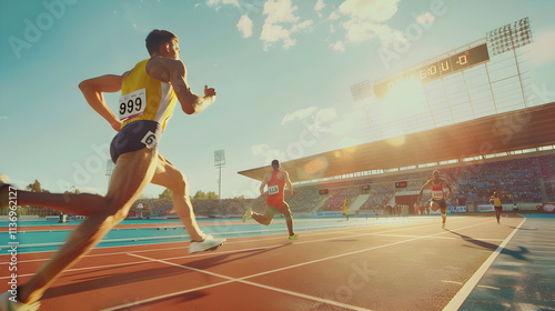 Race to Glory: Dynamic Moments of Determination on the Track