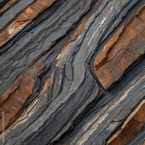 Texture of natural multi-colored layered stone, layered deposits