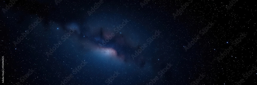 Fototapeta premium Night sky filled with twinkling stars against a dark background, galaxy, serene