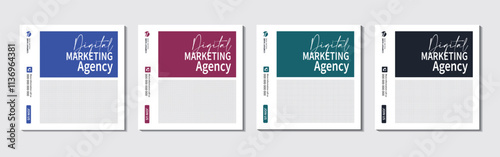 Digital marketing agency and corporate social media post or square banner template