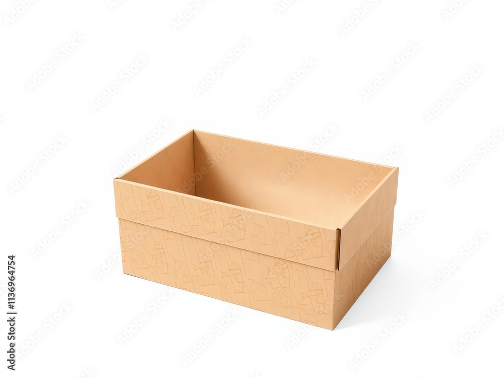 Shoe box with die cut template design on white background, packaging design, cutout, isolated Shoe box with die cut template design on white background, packaging design, cutout, isolated