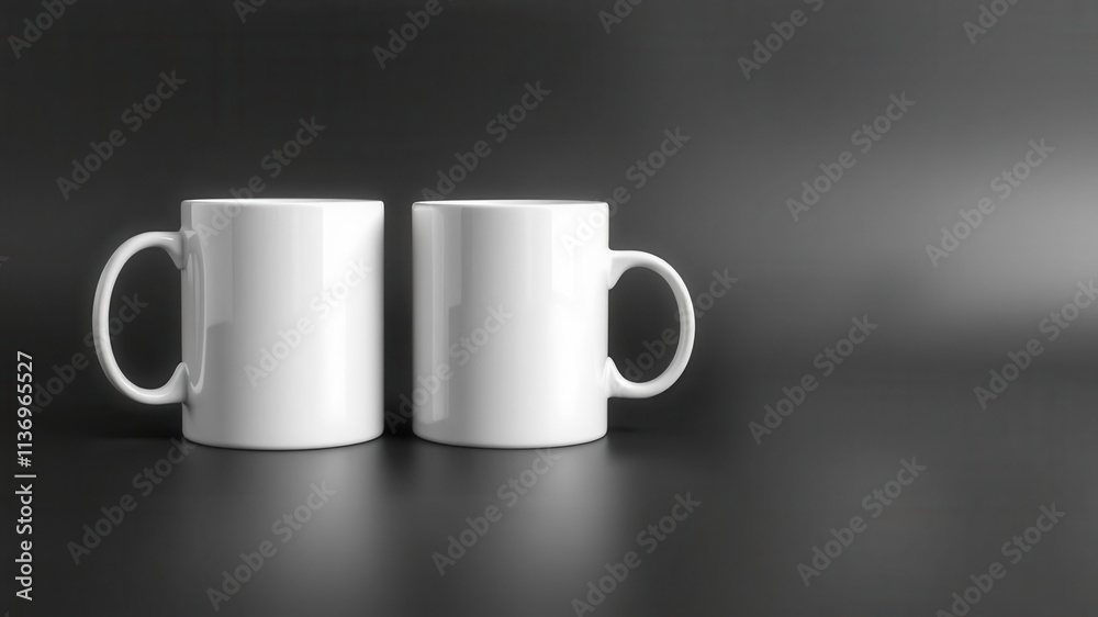 White ceramic mug mockup with a glossy finish, perfect for showcasing designs, print, template, empty White ceramic mug mockup with a glossy finish, perfect for showcasing designs, print, template, empty