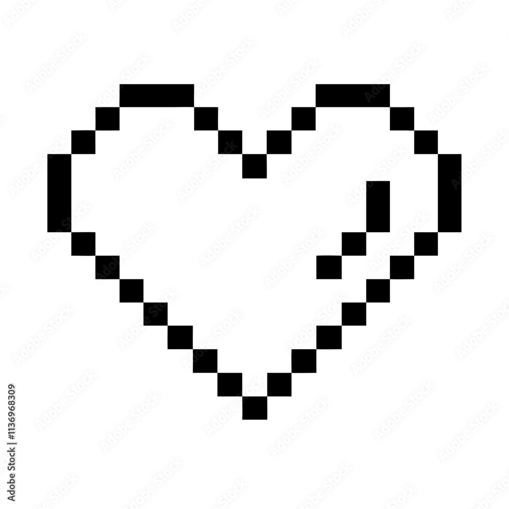 retro pixel heart icon, video games day line art, video games icon - simple black line art icon of retro pixel heart, for video games day celebrations. games day vector art. retro pixel heart icon, video games day line art, video games icon - simple black line art icon of retro pixel heart, for video games day celebrations. games day vector art.