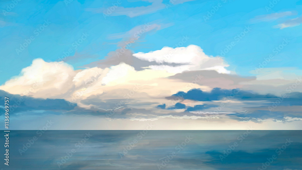 Obraz premium clouds over the sea, digital art