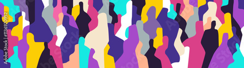 Virtual people fashion modern community abstract vector illustration