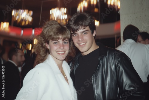 Wallpaper Mural young couple dating assisting to a party in the 1980s  Torontodigital.ca