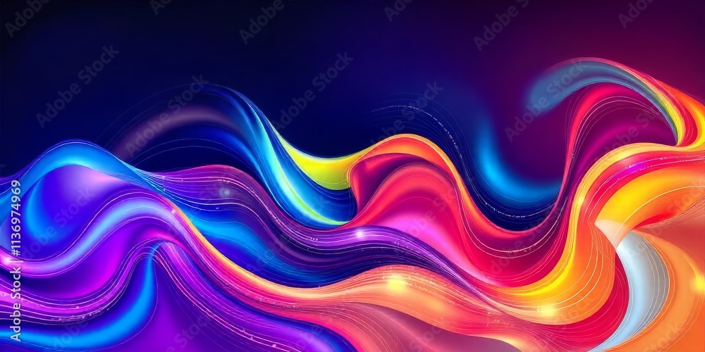 Obraz premium Vibrant Abstract Waves of Color