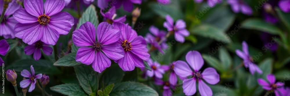 Purple flower petals and leaves creating a vibrant and striking contrast in a close-up shot, purple, garden, bloom Purple flower petals and leaves creating a vibrant and striking contrast in a close-up shot, purple, garden, bloom