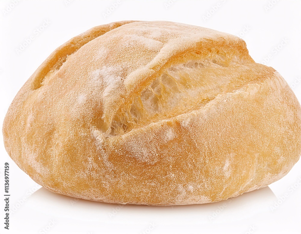 Ciabatta bread isolated on white background with full depth of field. Ciabatta bread isolated on white background with full depth of field.