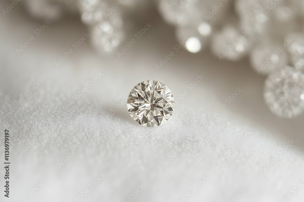 Sparkling diamond gemstone on soft fabric, luxury jewelry concept. Close-up macro shot of a brilliant-cut diamond, perfect for advertising or editorial use. Sparkling diamond gemstone on soft fabric, luxury jewelry concept. Close-up macro shot of a brilliant-cut diamond, perfect for advertising or editorial use.